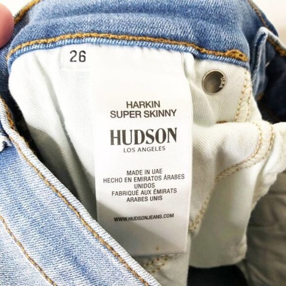 HUDSON Harkin Distressed Skinny Cropped Cuff Jeans - Picture 8 of 10
